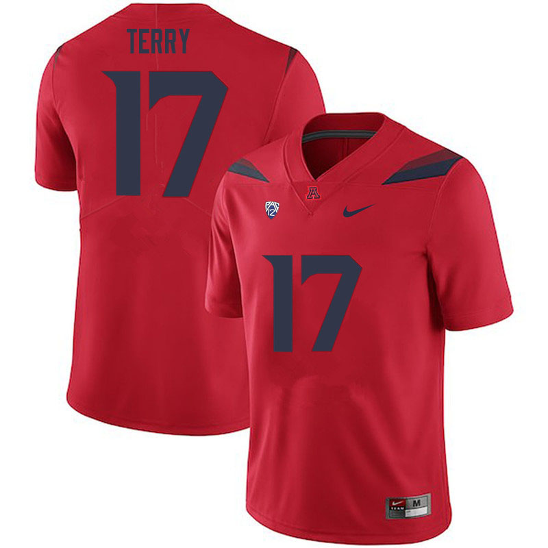 Men #17 Regen Terry Arizona Wildcats College Football Jerseys Sale-Red